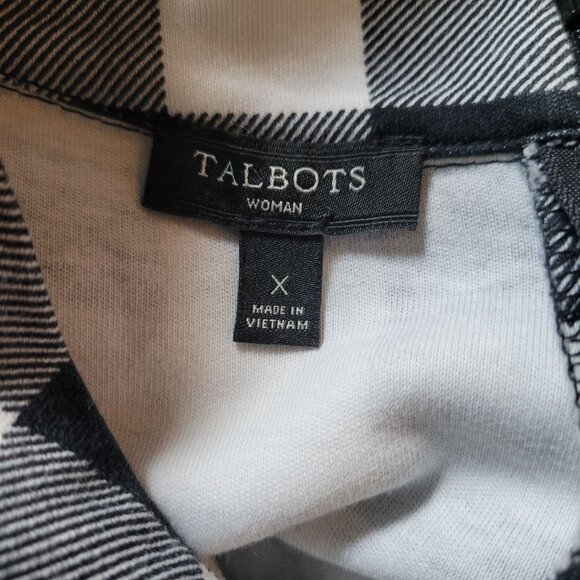 Talbots Womens Black & White Checkered Dress With Button Accents Size X - Picture 5 of 6
